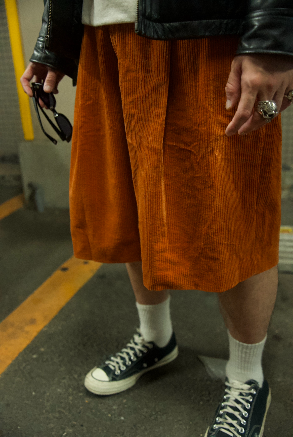 BUGGY SHORTS corduroy-ORANGE