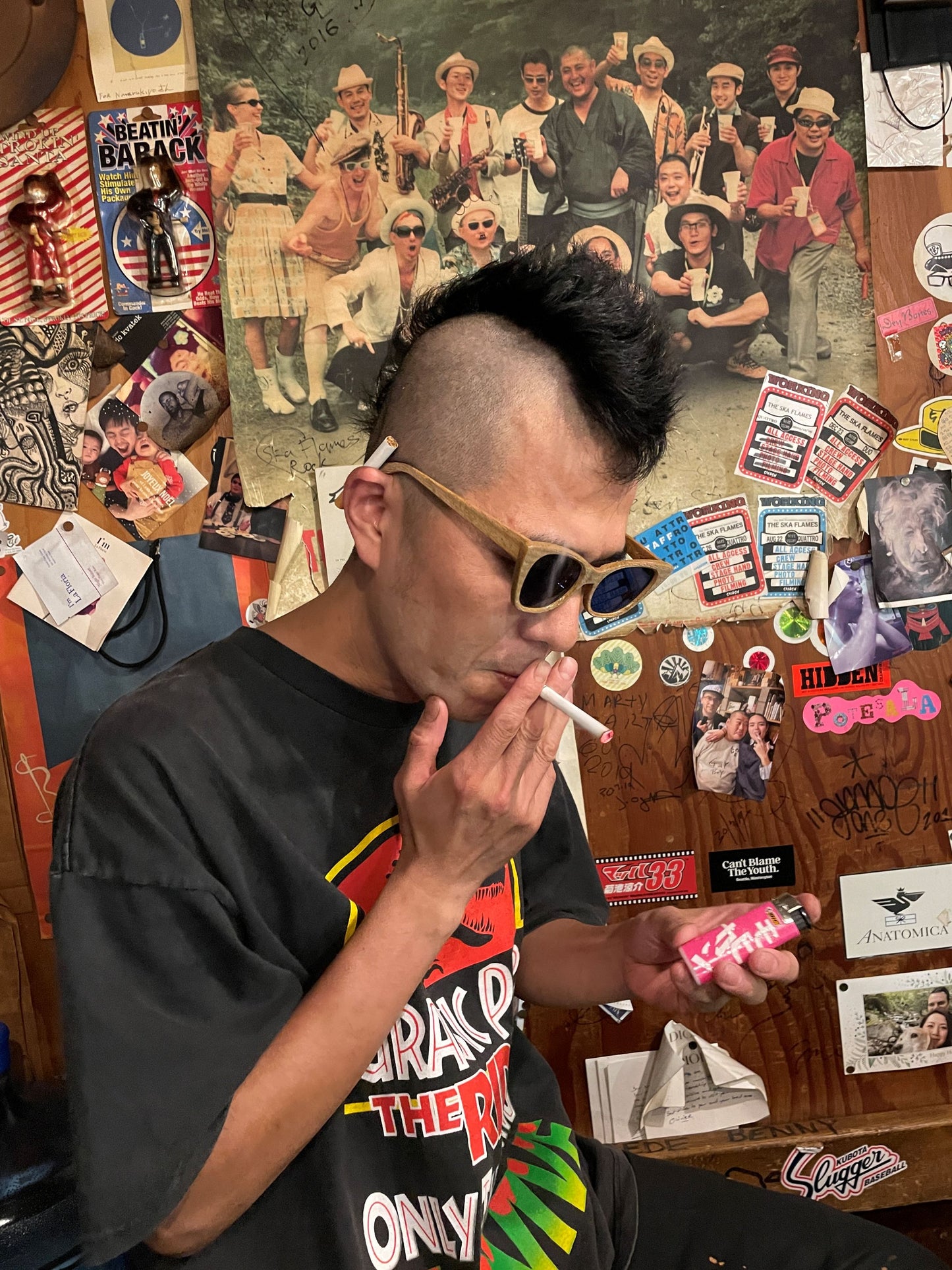 SUNGLASSES/Let Me Play Glasses Flame: Wood Brown