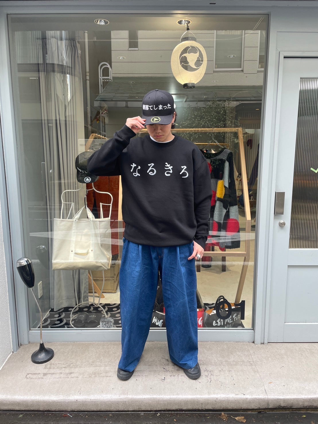 Narukiyo/Narukiro CREW NECK - BLACK