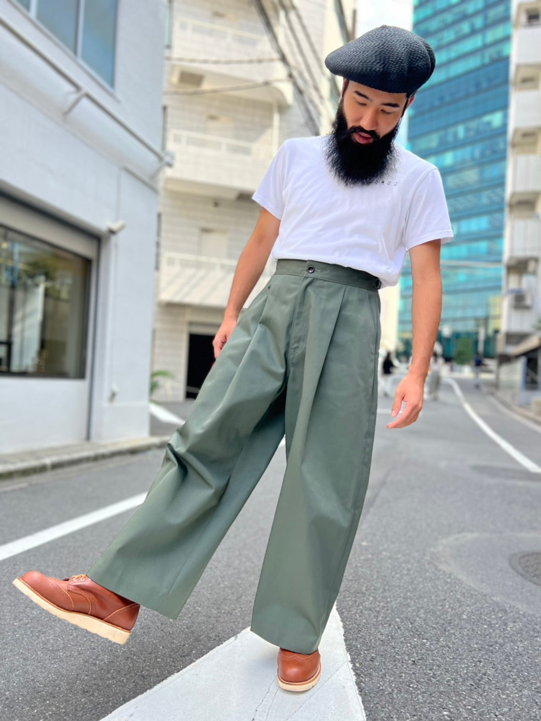 WIDE PANT c/p - KHAKI