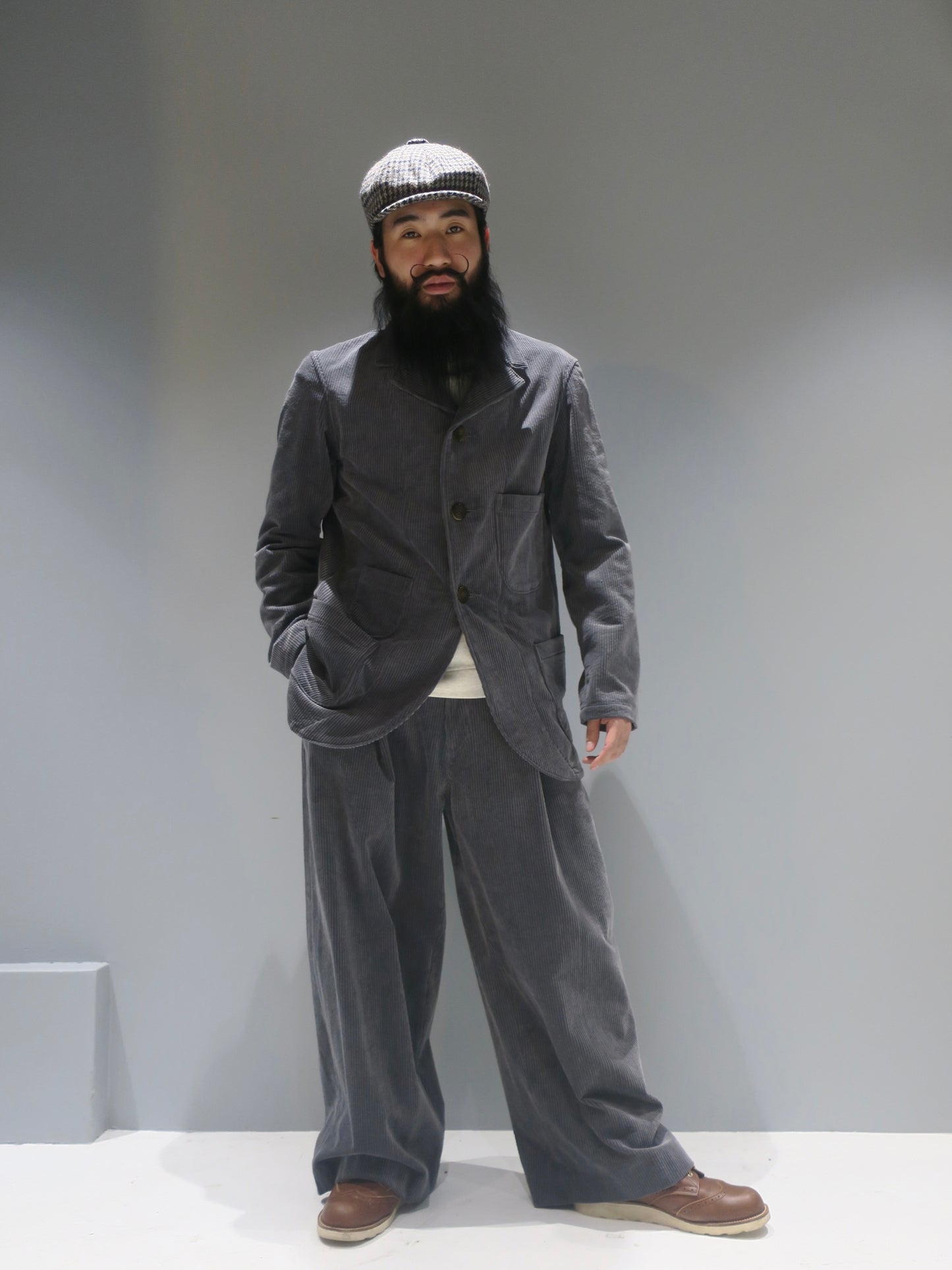 WIDE PANT corduroy - GRAY