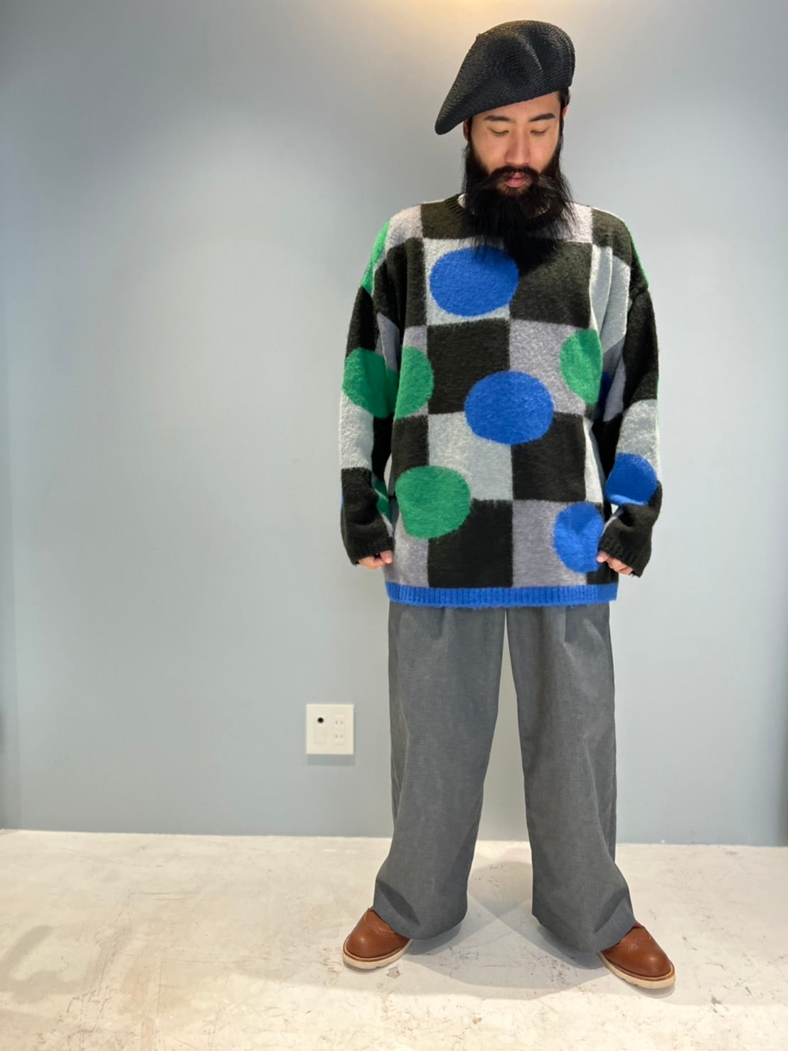 MOHAIR-ISH KNIT JUMPER - BLUEISH